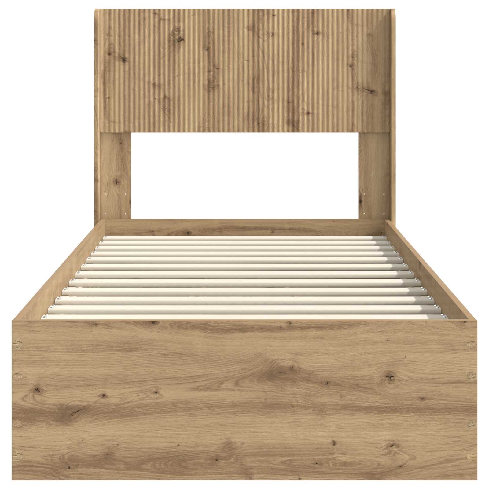 Sengestel med opbevaring og hovedgærde Artisan-eg 100 x 200 cm