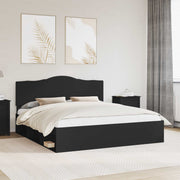 Sengestel med hovedgærde Sort 180 x 200 cm Massiv fyrretræ
