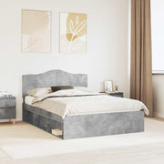 Sengestel med hovedgærde Beton 160 x 200 cm Massiv fyrretræ