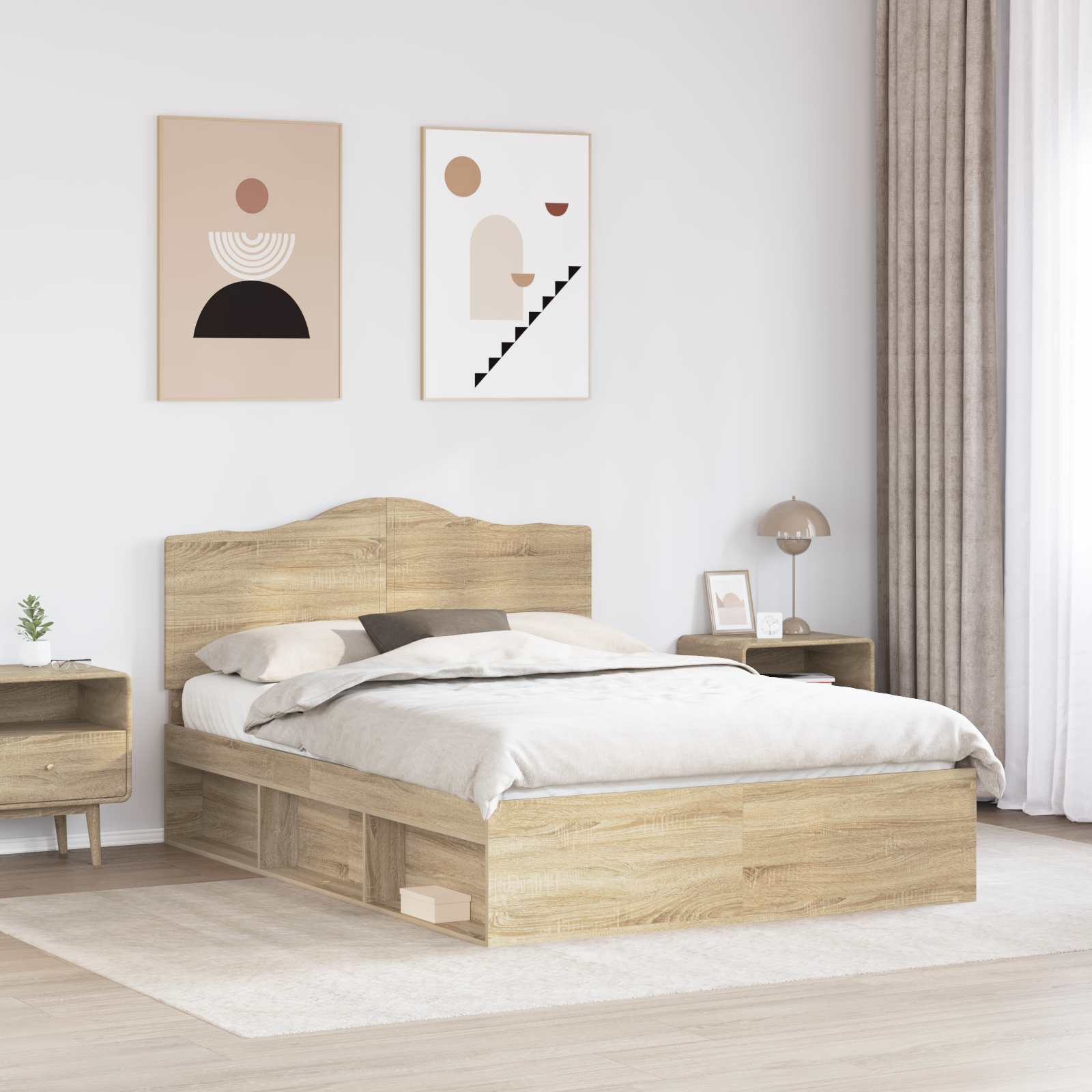 Sengestel med hovedgærde Sonoma 140 x 200 cm Massiv fyrretræ
