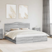 Sengestel med skuffe Grå sonoma-eg 180 x 200 cm Ingeniørtræ