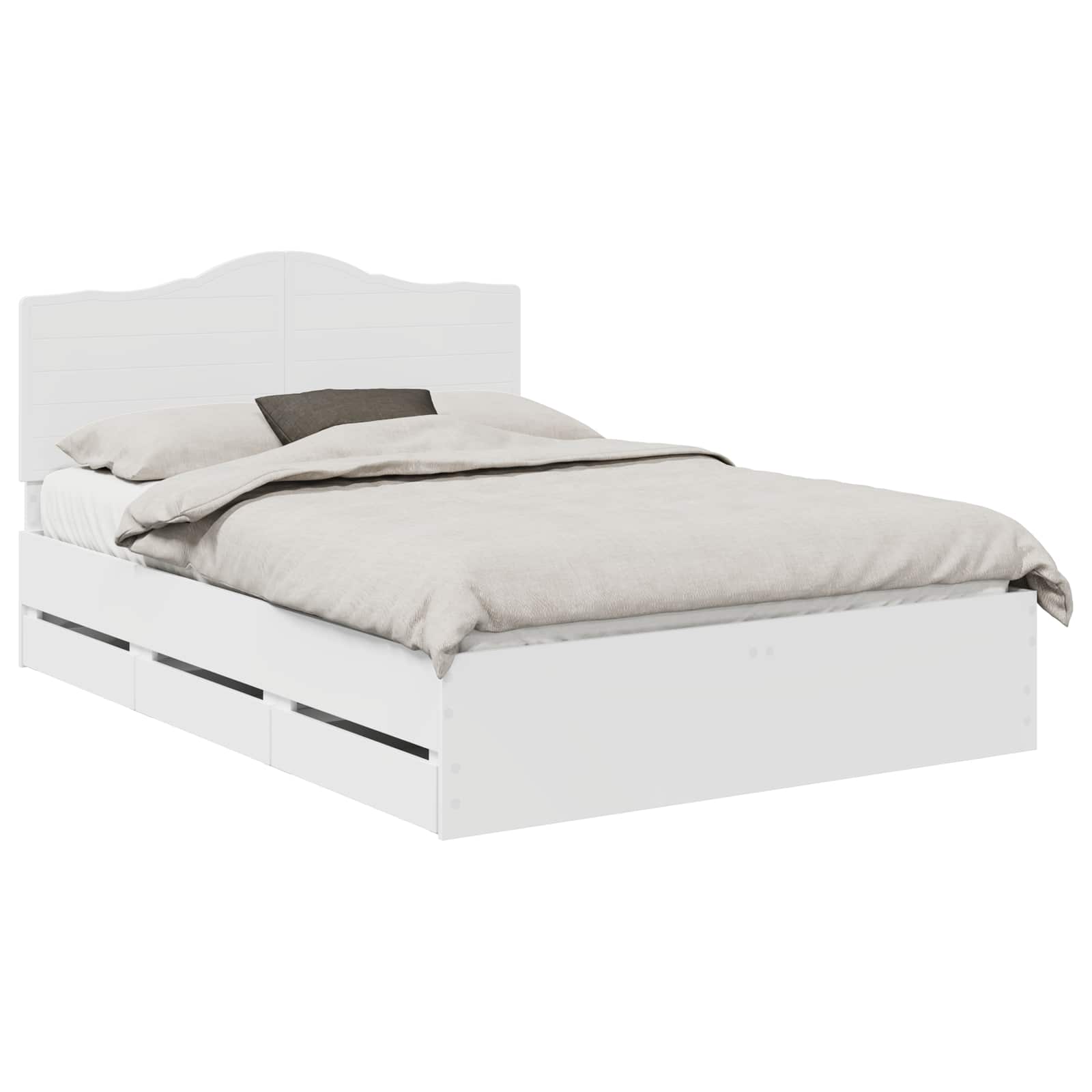 Sengestel med skuffe Hvid 140 x 190 cm Ingeniørtræ