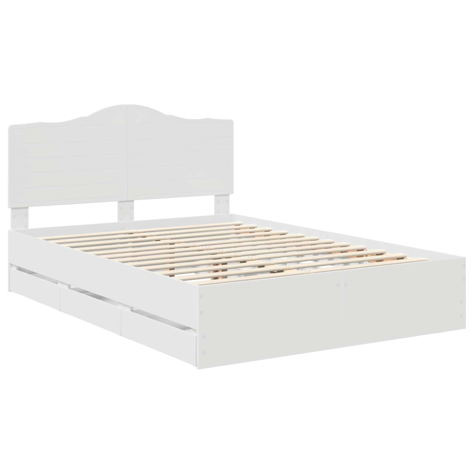 Sengestel med skuffe Hvid 140 x 190 cm Ingeniørtræ