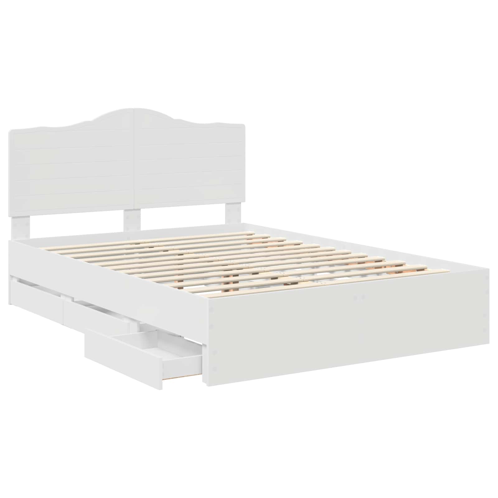 Sengestel med skuffe Hvid 140 x 190 cm Ingeniørtræ
