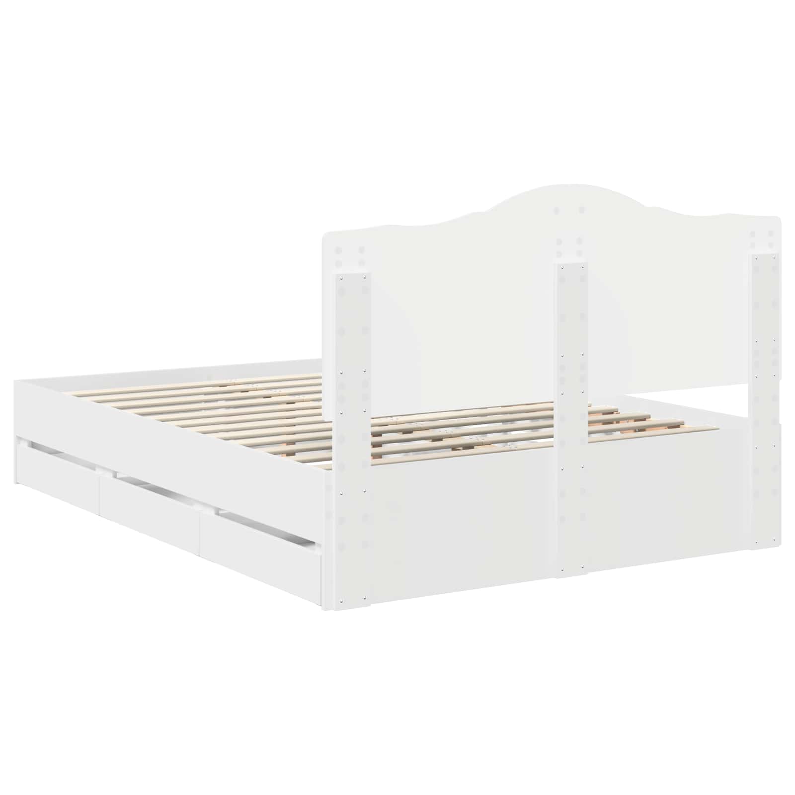 Sengestel med skuffe Hvid 140 x 190 cm Ingeniørtræ