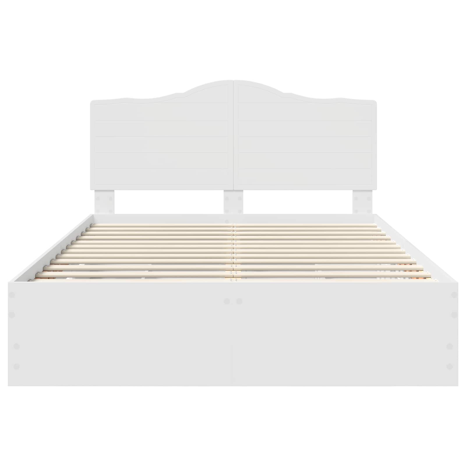 Sengestel med skuffe Hvid 140 x 190 cm Ingeniørtræ