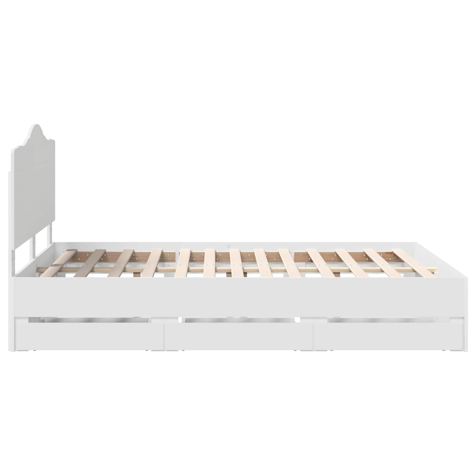 Sengestel med skuffe Hvid 140 x 190 cm Ingeniørtræ