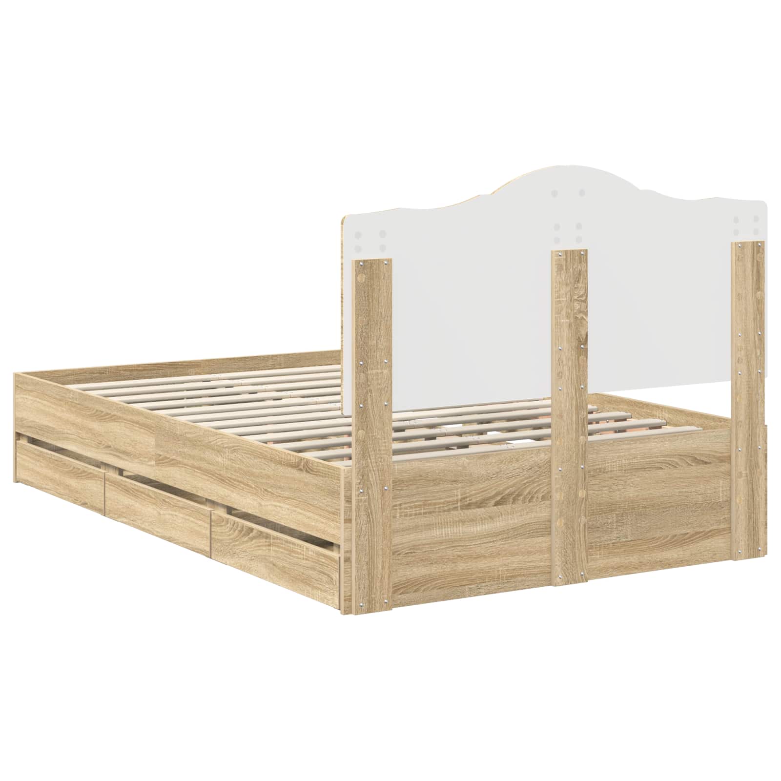 Sengestel med skuffe Sonoma eg 120 x 200 cm Ingeniørtræ