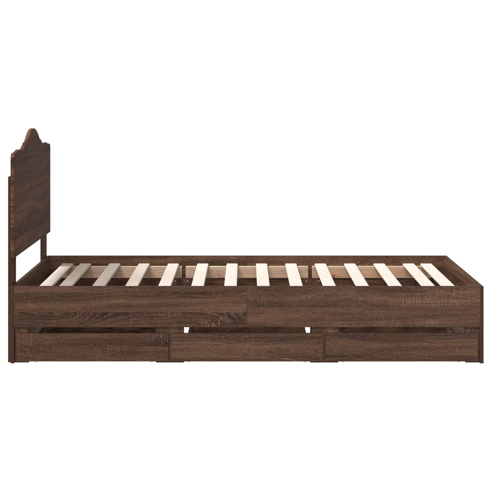 Sengestel med skuffe Brun eg 90 x 200 cm Ingeniørtræ