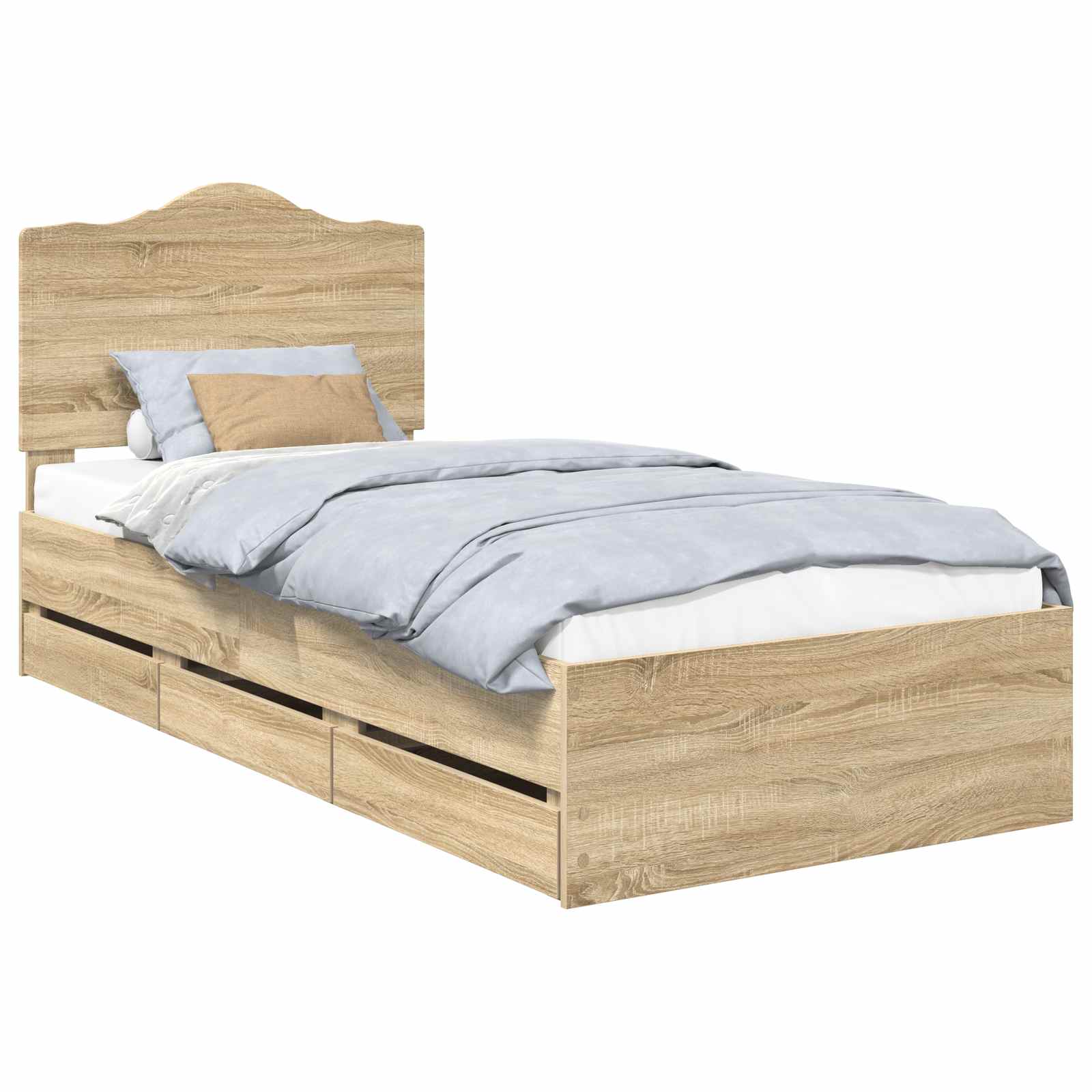 Sengestel med skuffe Sonoma eg 75 x 190 cm Ingeniørtræ