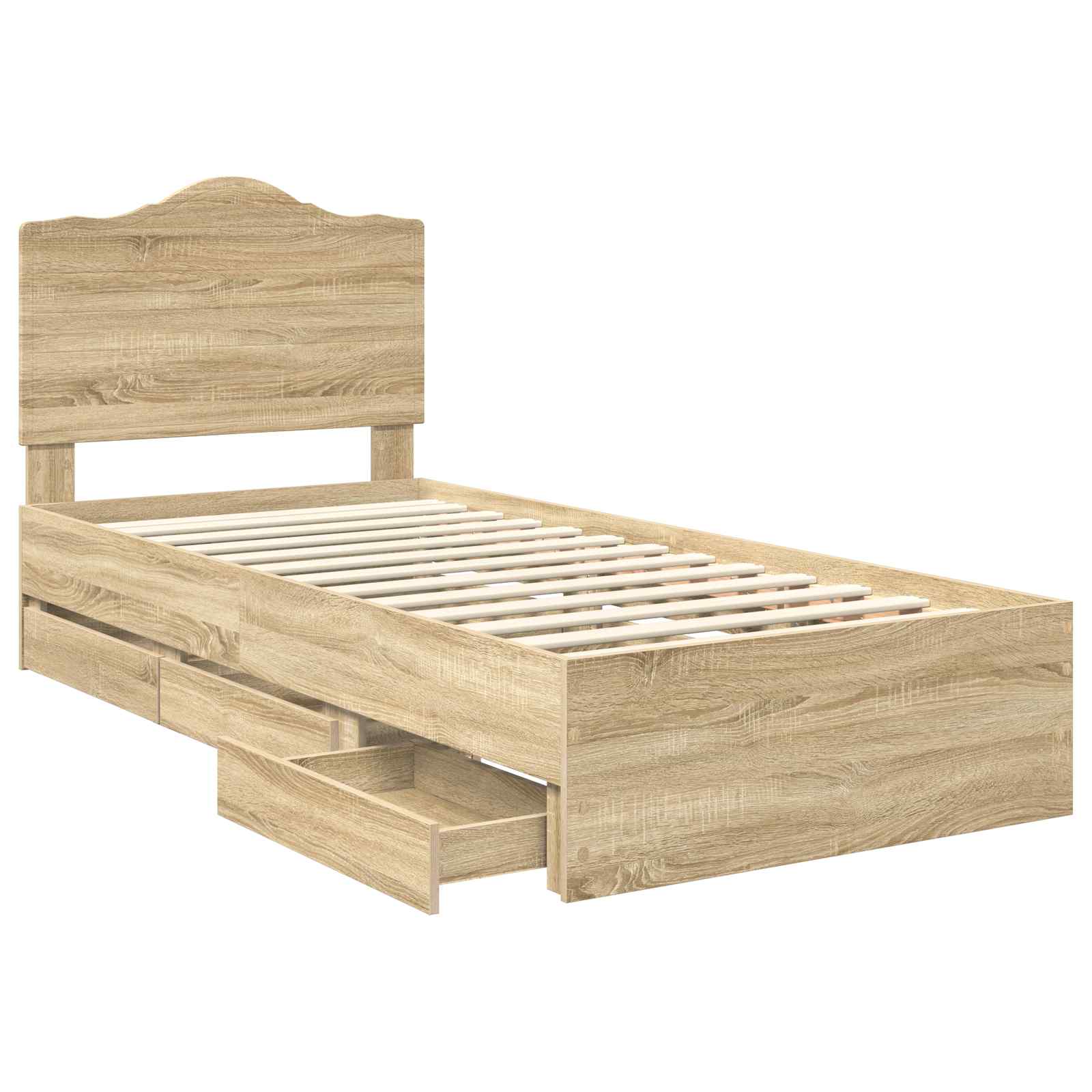 Sengestel med skuffe Sonoma eg 75 x 190 cm Ingeniørtræ
