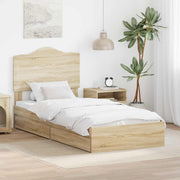 Opbevaringsseng Sonoma eg 70 x 190 cm Konstrueret træ
