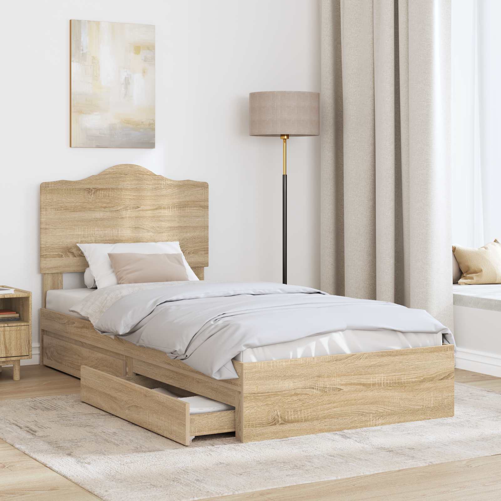 Opbevaringsseng Sonoma eg 70 x 190 cm Konstrueret træ