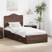 Sengestel med hovedgærde Brun eg 70 x 190 cm Konstrueret træ
