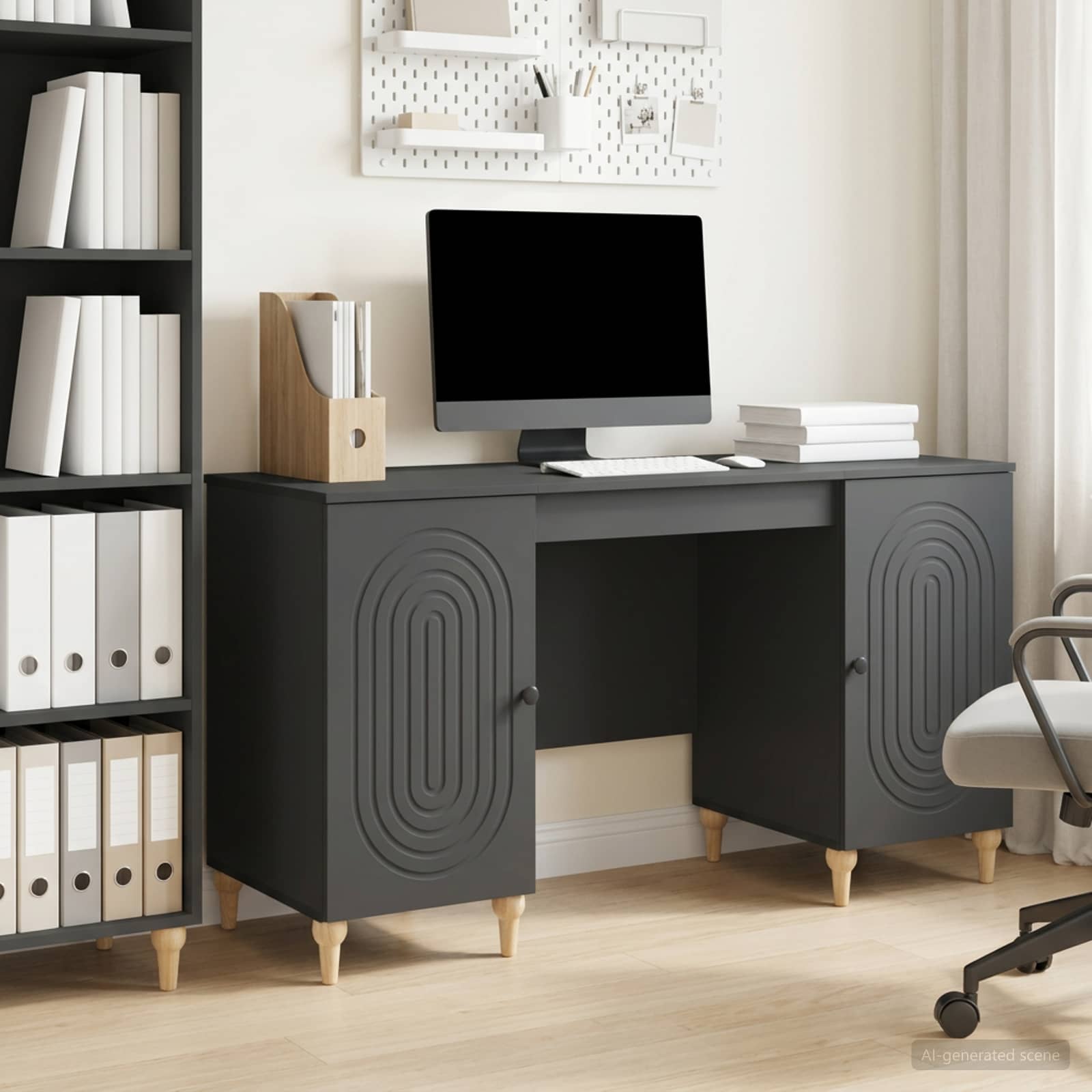 Bord Sort 142,5 x 50 x 75 cm Konstrueret tr