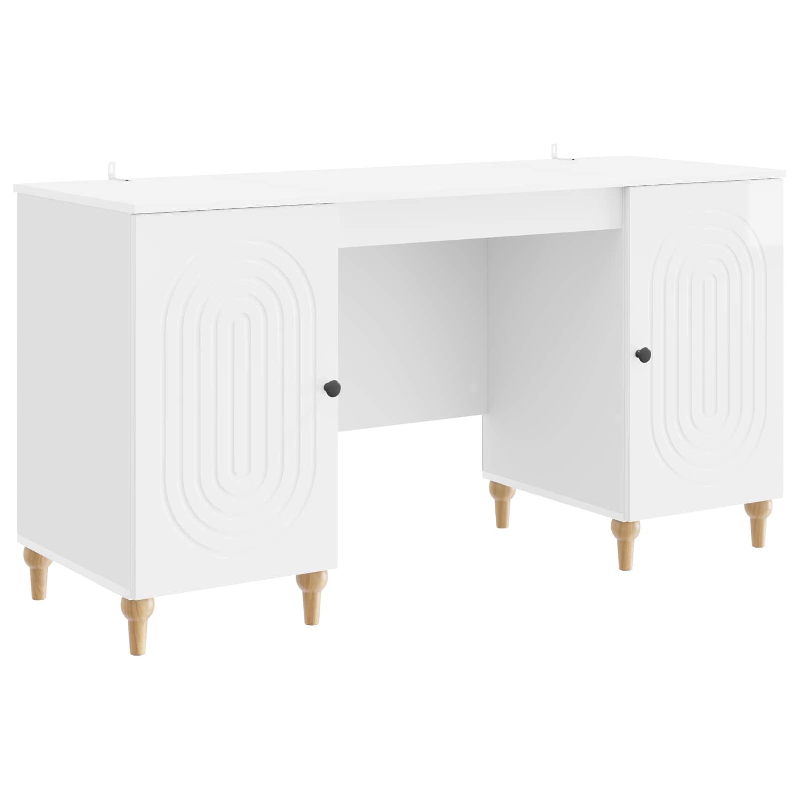 Bord med hylde Gloss Hvid 142,5 x 50 x 75 cm Konstrueret træ