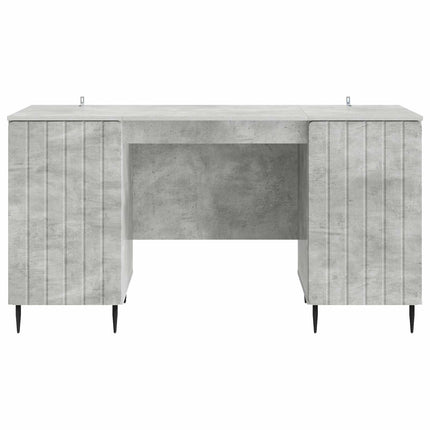 Bord med hylde Betongrå 142,5 x 50 x 75 cm Konstrueret træ