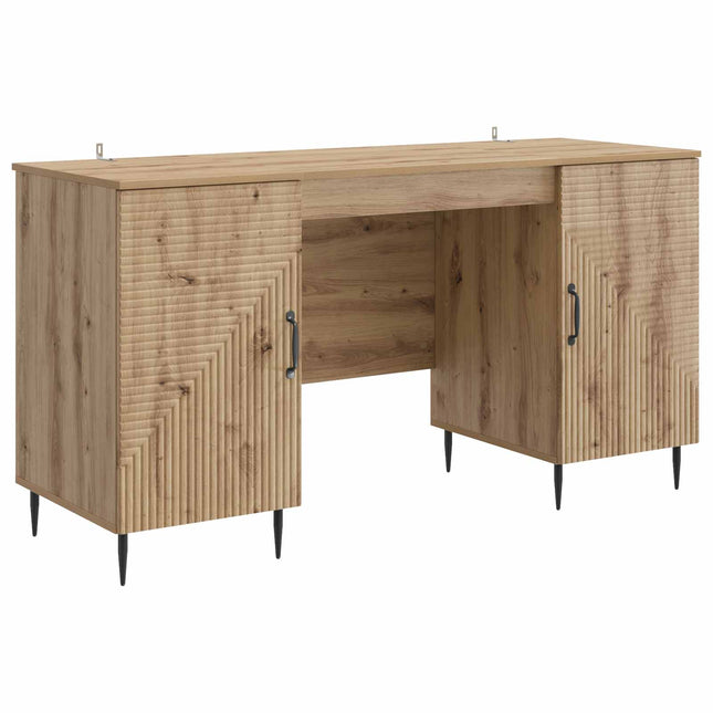 Bord med hylde Artisan-eg 142,5 x 50 x 75 cm Konstrueret træ