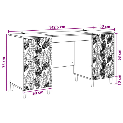 Bord Artisan-eg Konstrueret træ 142,5 x 50 x 75 cm