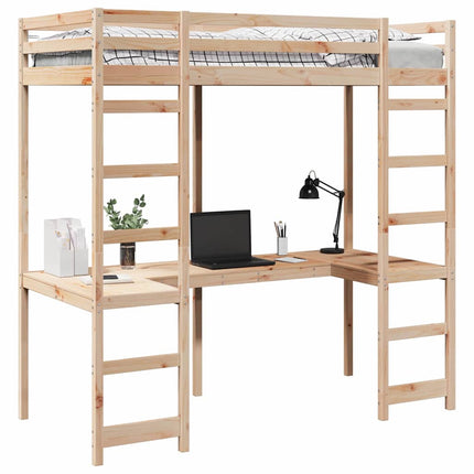Hemsengramme Naturfarvet 90 x 190 cm Massiv fyrretræ