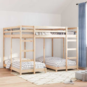 Trippel køjesengramme Brun 160 x 200 cm Massiv fyrretræ