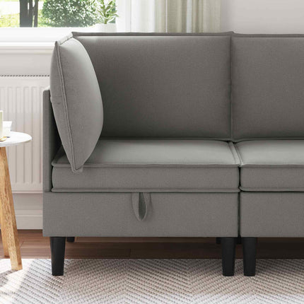 Hjørne Sofa med Opbevaring Mørkegrå Fløjl