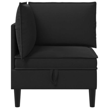 Hjørne Sofa med Opbevaring Sort Fløjl