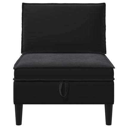 Midtersofa med opbevaring Sort Fløjl