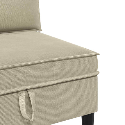 Mellem Sofa med Opbevaring Sandfarvet Fløjl