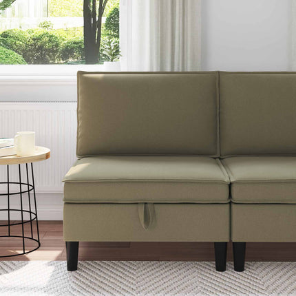 Mellem Sofa med Opbevaring Kakifarvet Fløjl