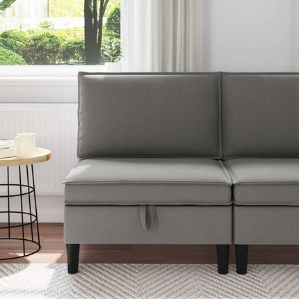 Mellem Sofa med Opbevaring Mørkegrå Fløjl