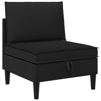 Mellem Sofa med Opbevaring Sort Fløjl
