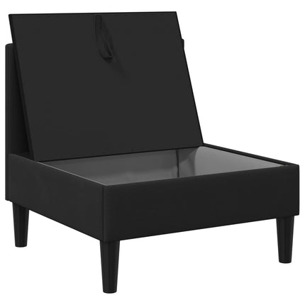 Mellem Sofa med Opbevaring Sort Fløjl