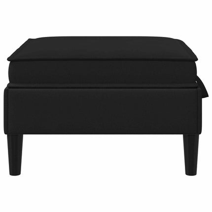 Sofa Puff med Opbevaring Sort Fløjl