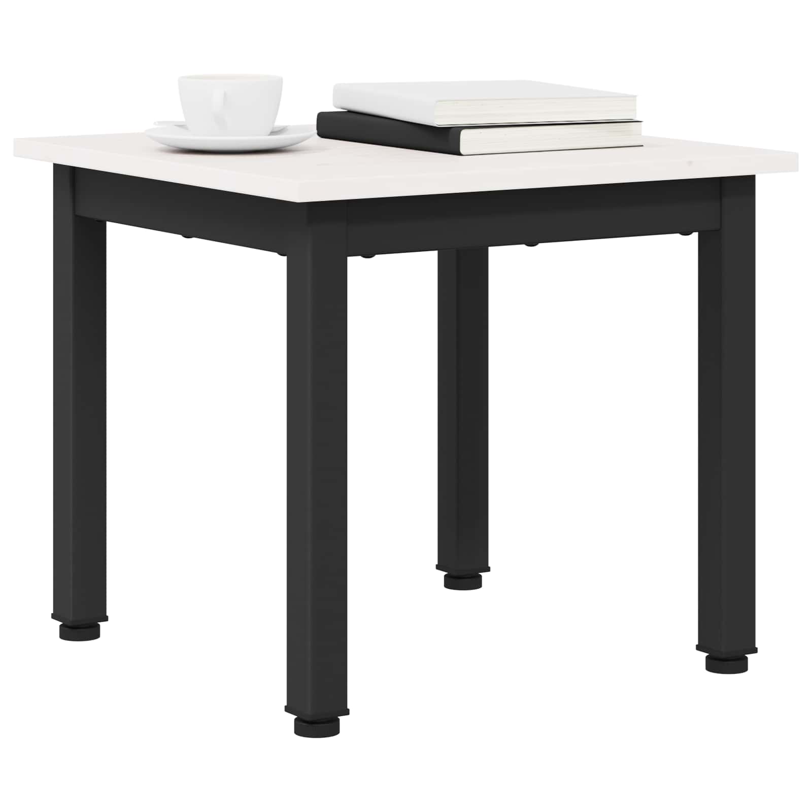 Sofabord Hvid 40 x 40 x 36 cm Massiv fyrretræ