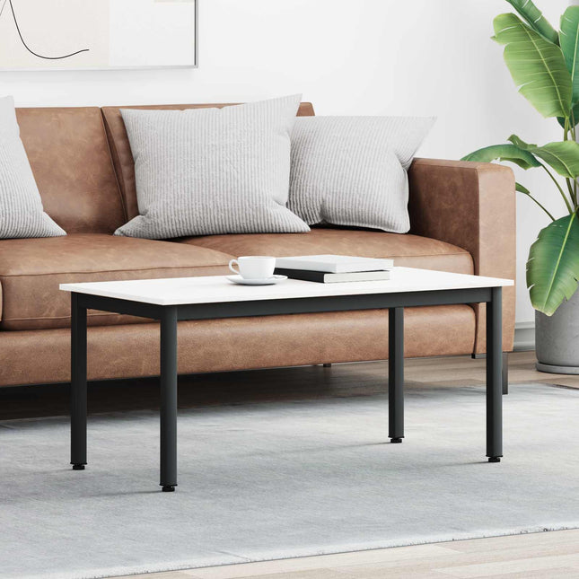 Sofabord Hvid 100 x 50 x 45 cm Massiv fyrretræ
