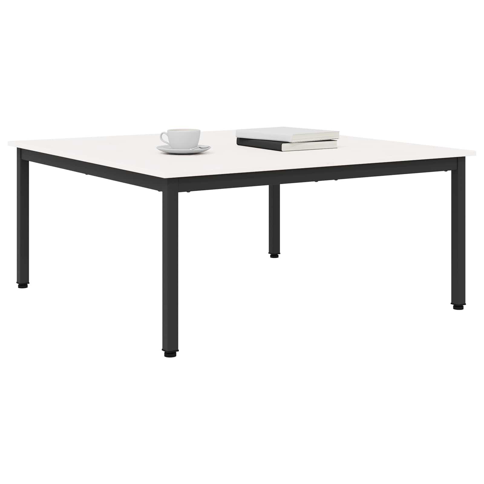 Sofabord Hvid 100 x 100 x 45 cm Massiv fyrretræ