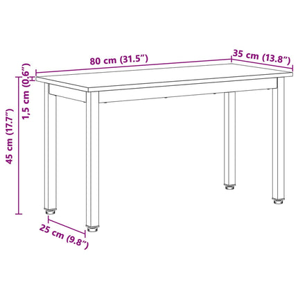 bænk Naturfarvet 80 x 35 x 45 cm Massiv fyrretræ