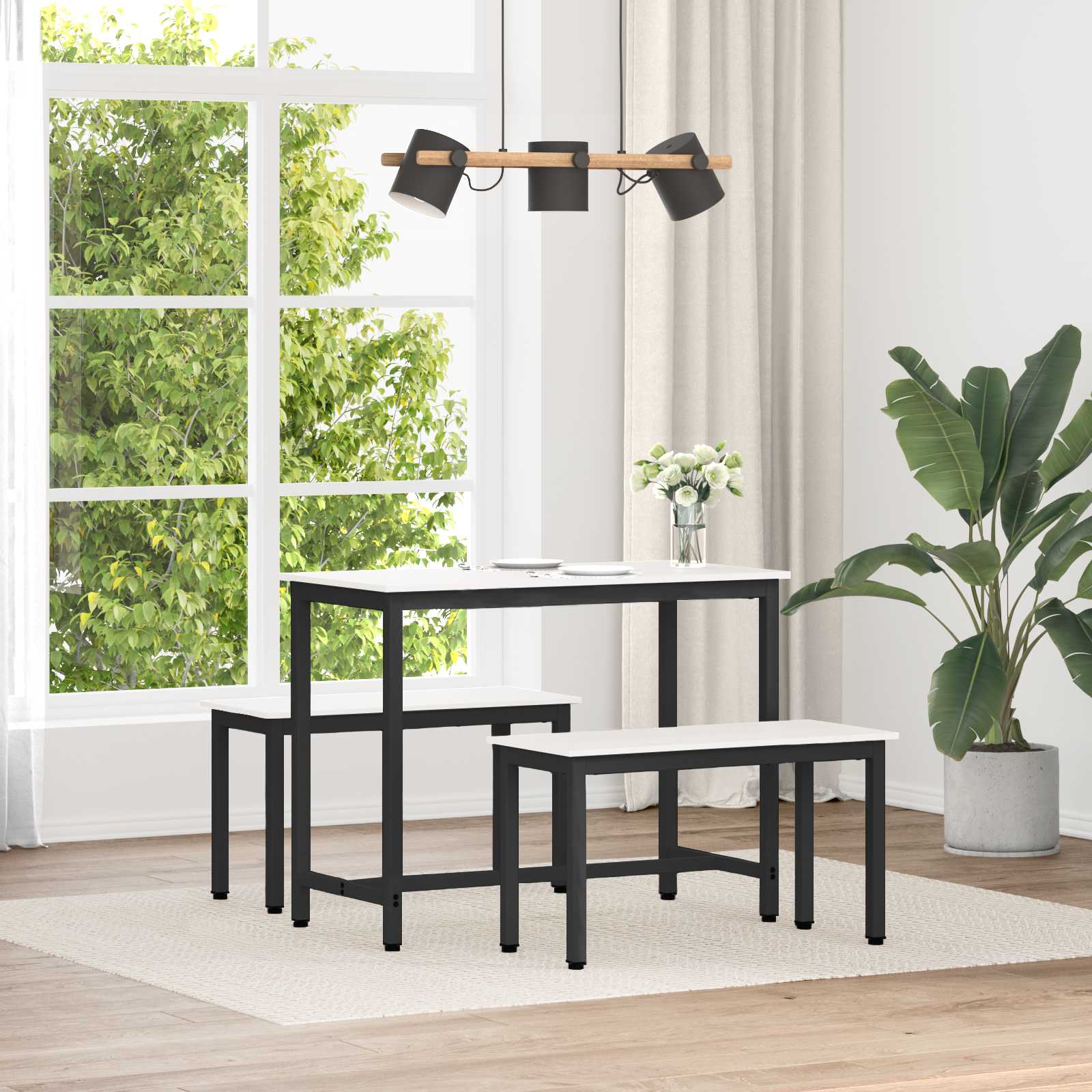 bænk Hvid 80 x 35 x 45 cm Massiv fyrretræ billede