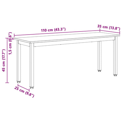 bænk Naturfarvet 110 x 35 x 45 cm Massiv fyrretræ