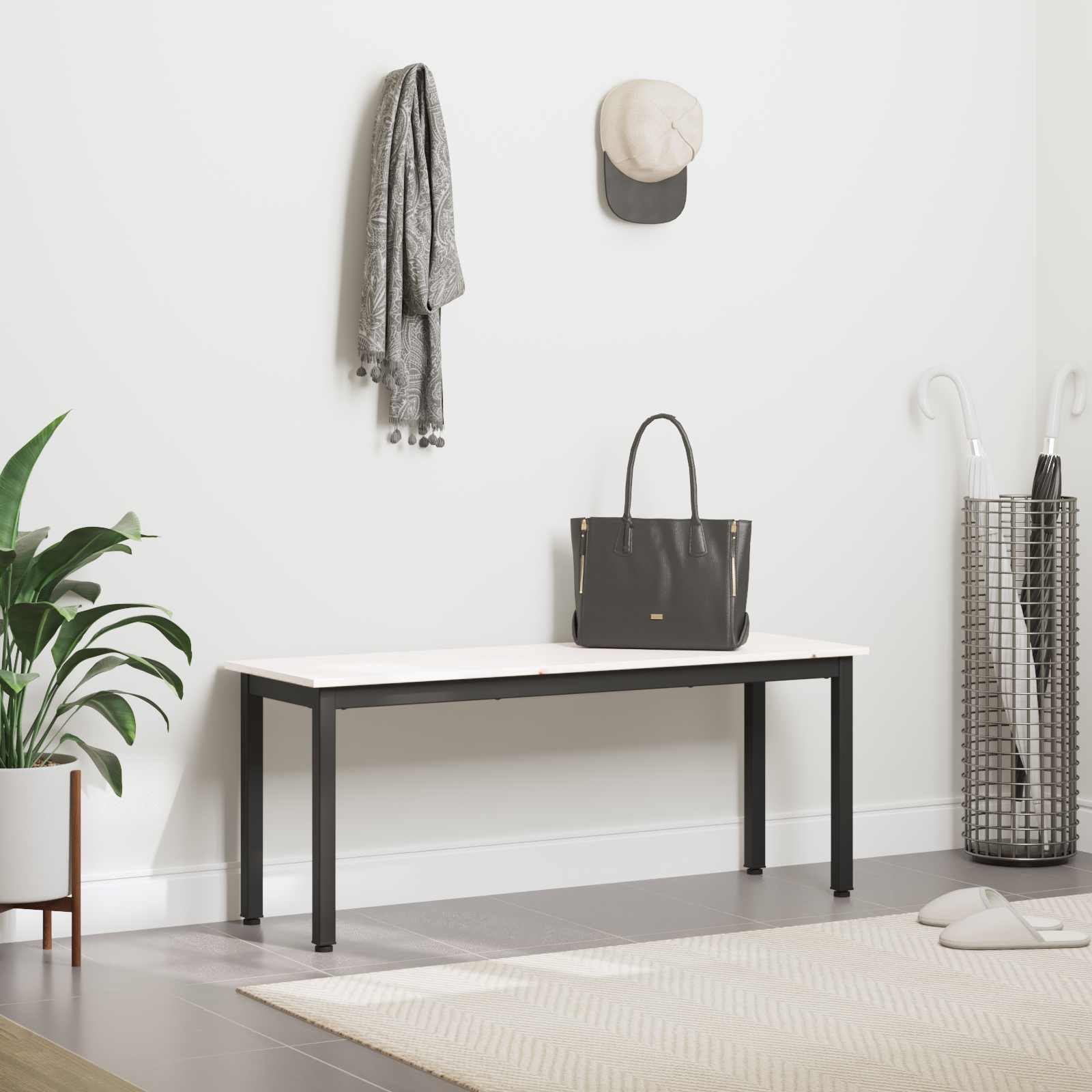 bænk Hvid 110 x 35 x 45 cm Massiv fyrretræ