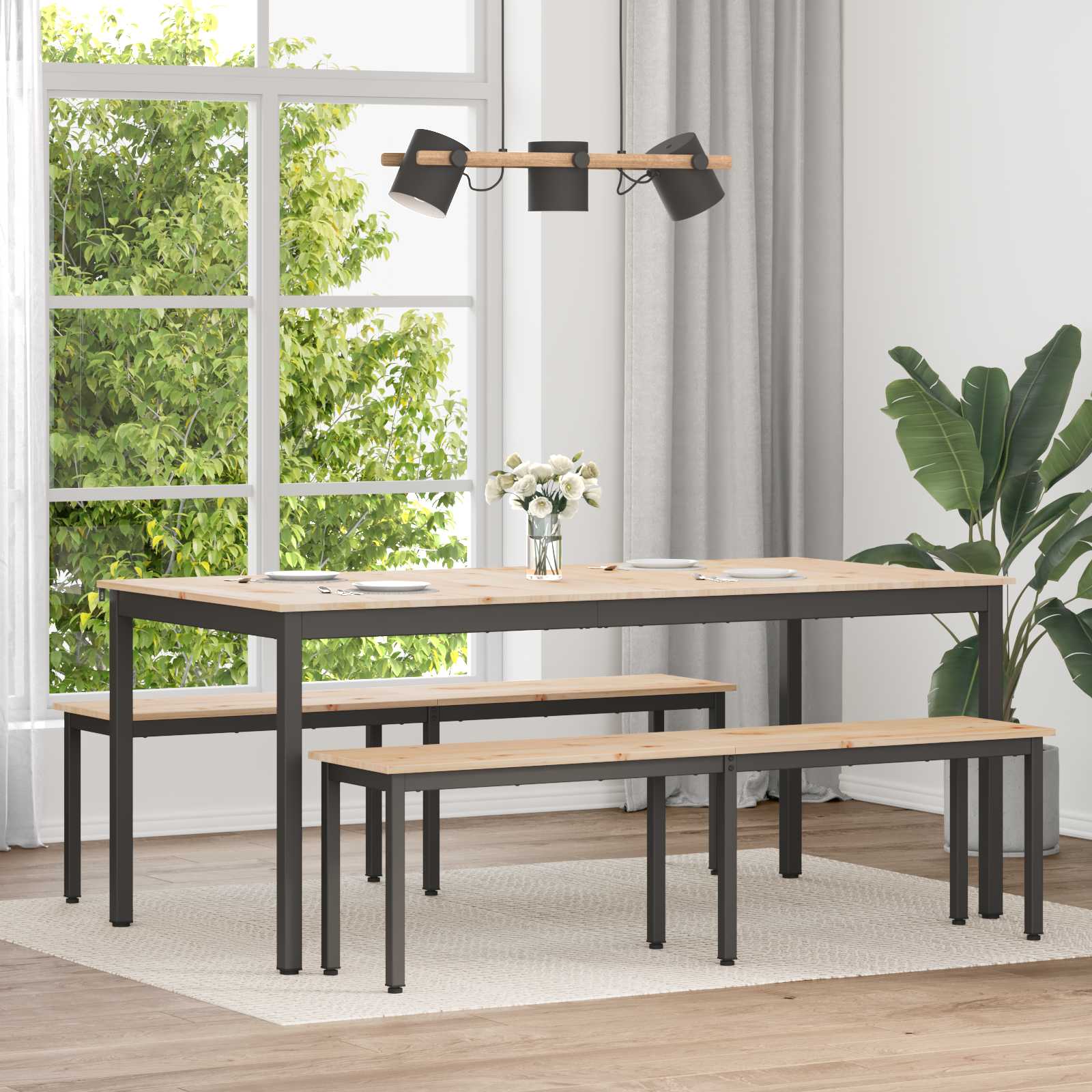Spisebord Naturfarvet 180 x 90 x 75 cm Massiv fyrretræ
