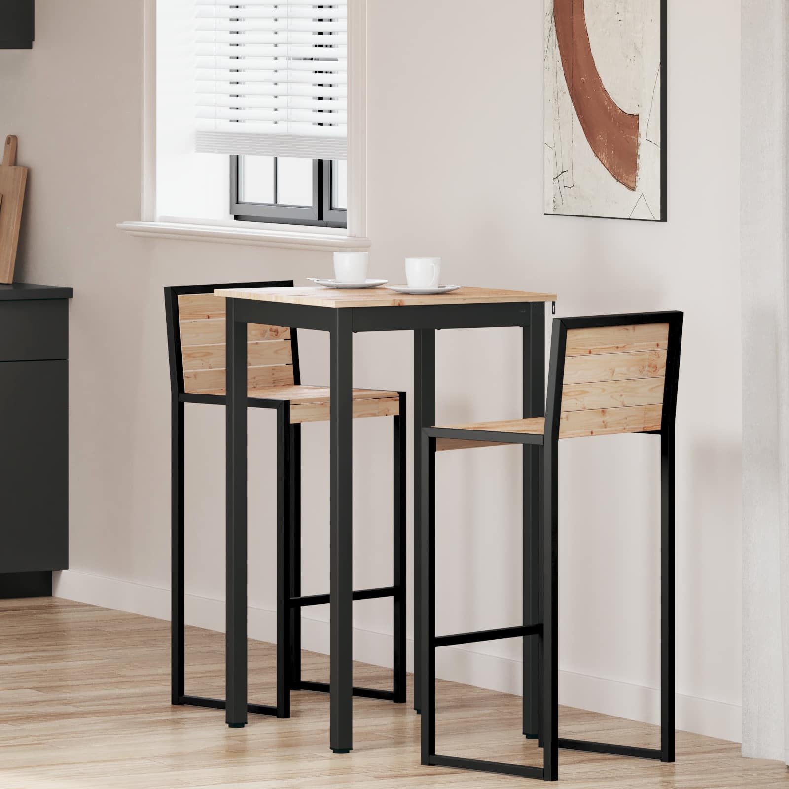 Barbord Naturfarvet 60 x 60 x 105 cm Massiv fyrretræ