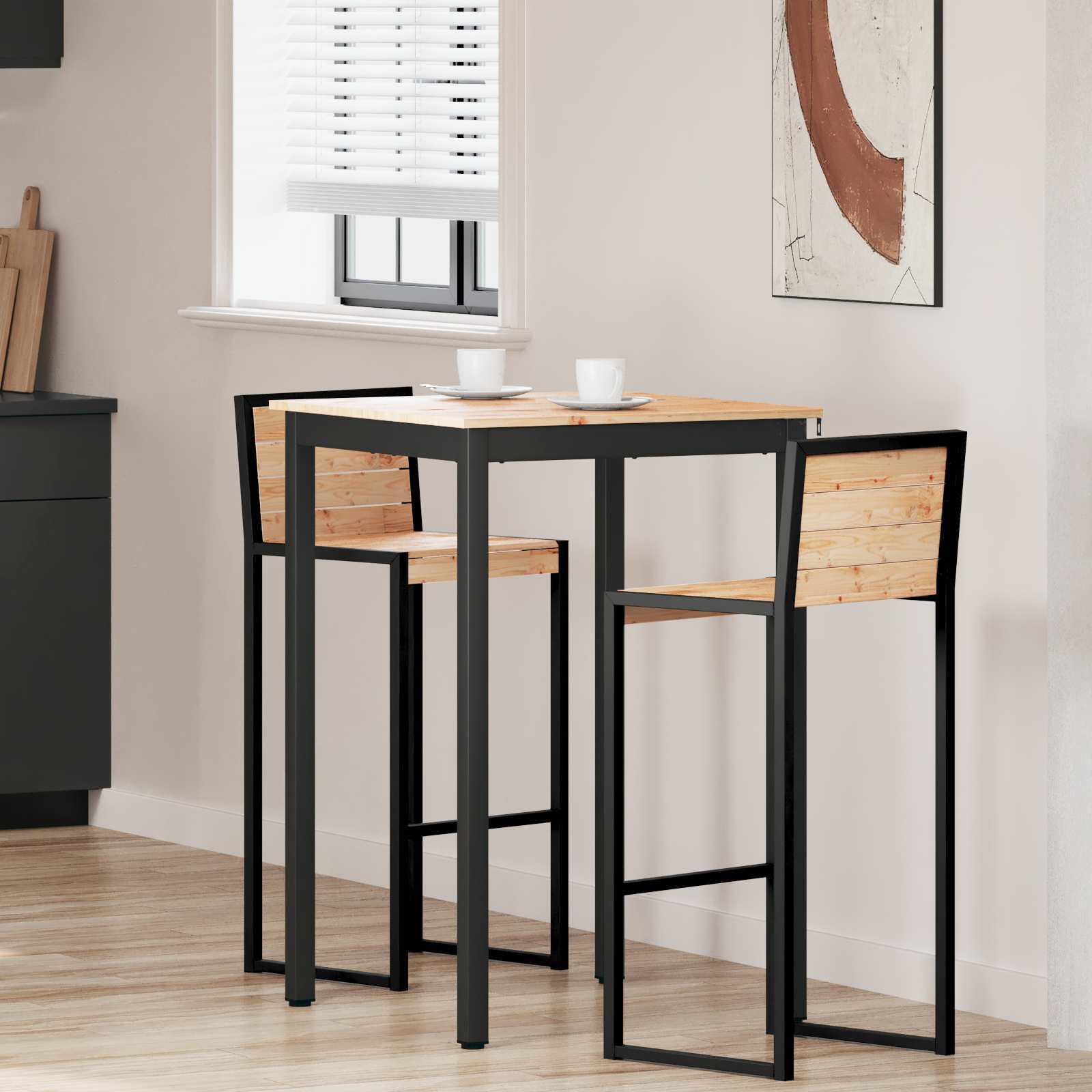 Barbord Naturfarvet 70 x 70 x 105 cm Massiv fyrretræ