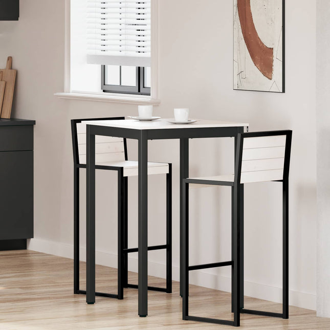Barbord Hvid 70 x 70 x 105 cm Massiv fyrretræ