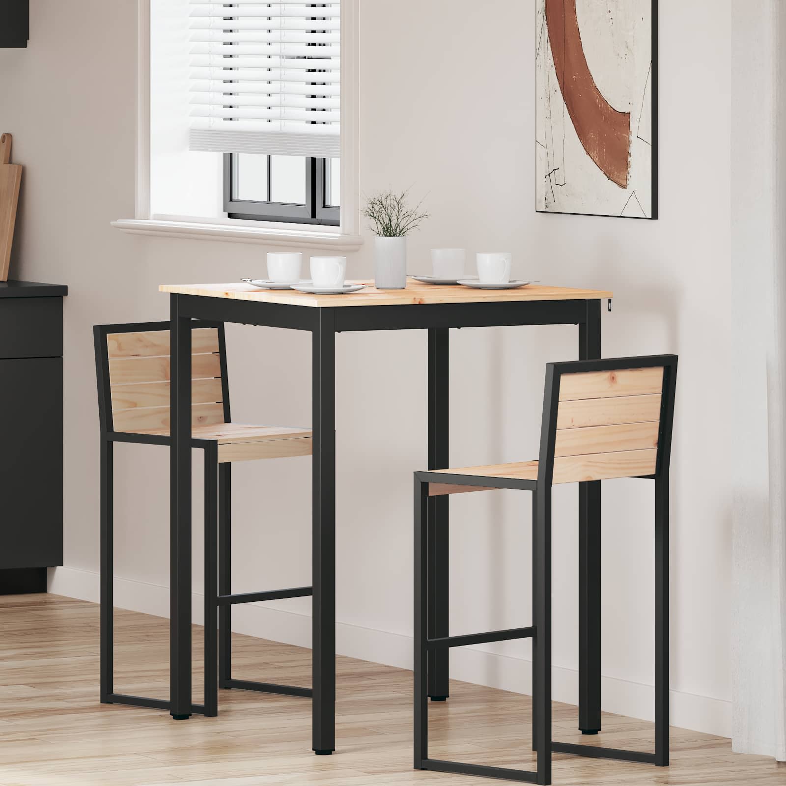 Barbord Naturfarvet 80 x 80 x 105 cm Massiv fyrretræ