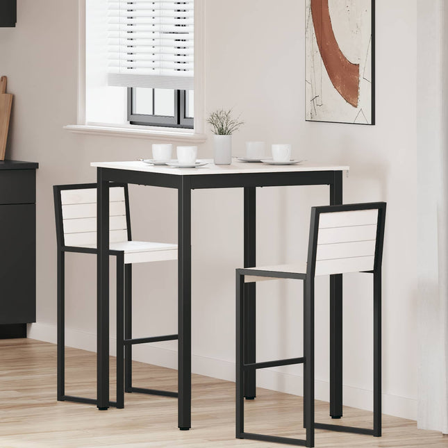 Barbord Hvid 80 x 80 x 105 cm Massiv fyrretræ