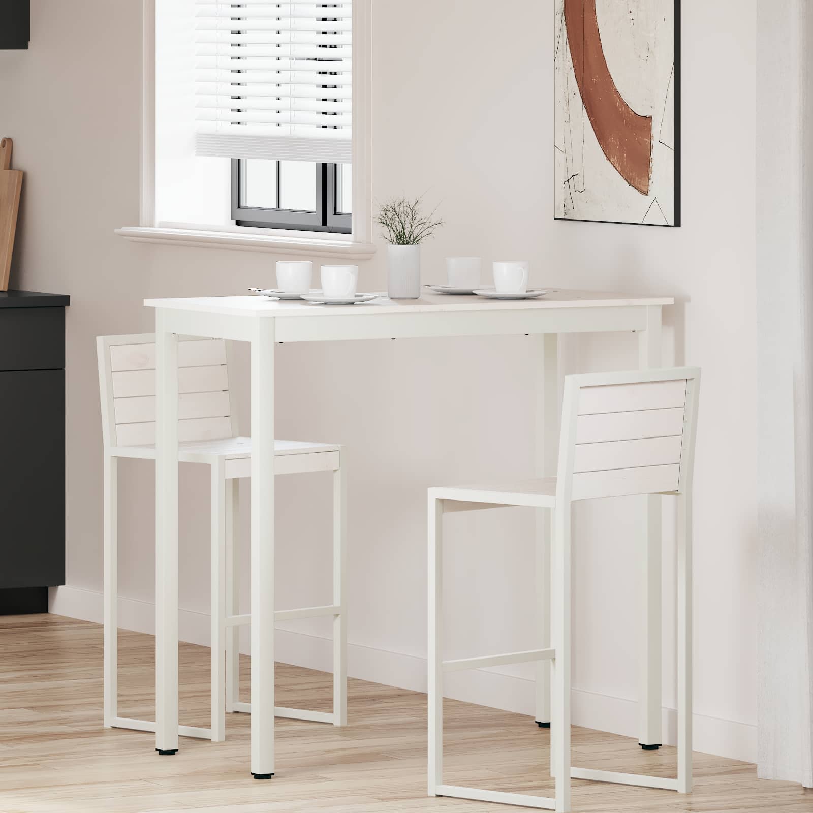 Barbord Hvid 110 x 55 x 105 cm Massiv fyrretræ