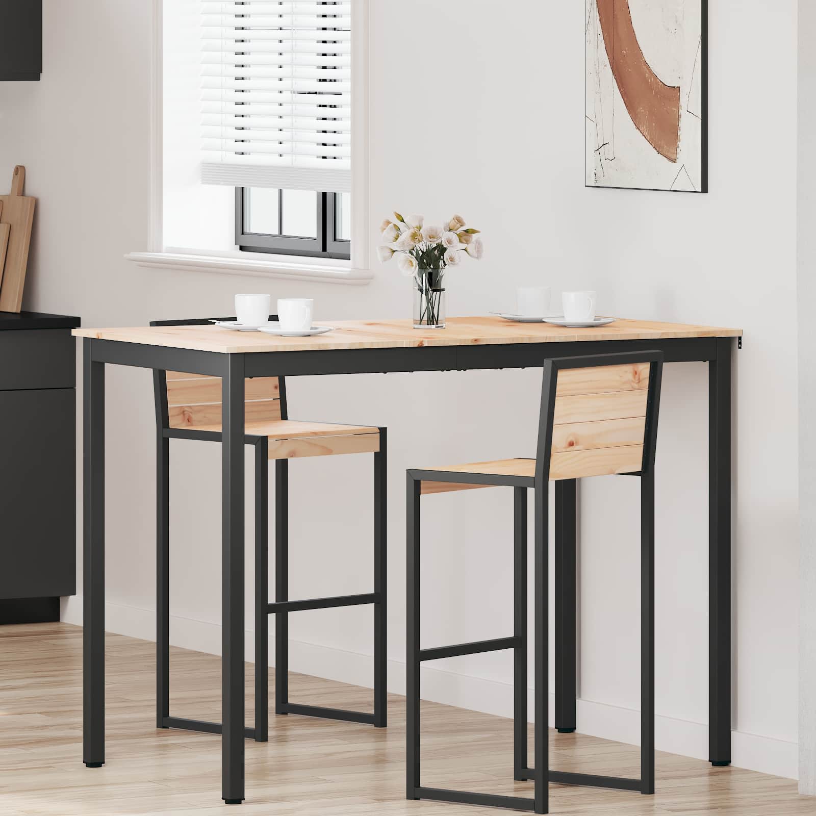 Barbord Naturfarvet 140 x 80 x 105 cm Massiv fyrretræ