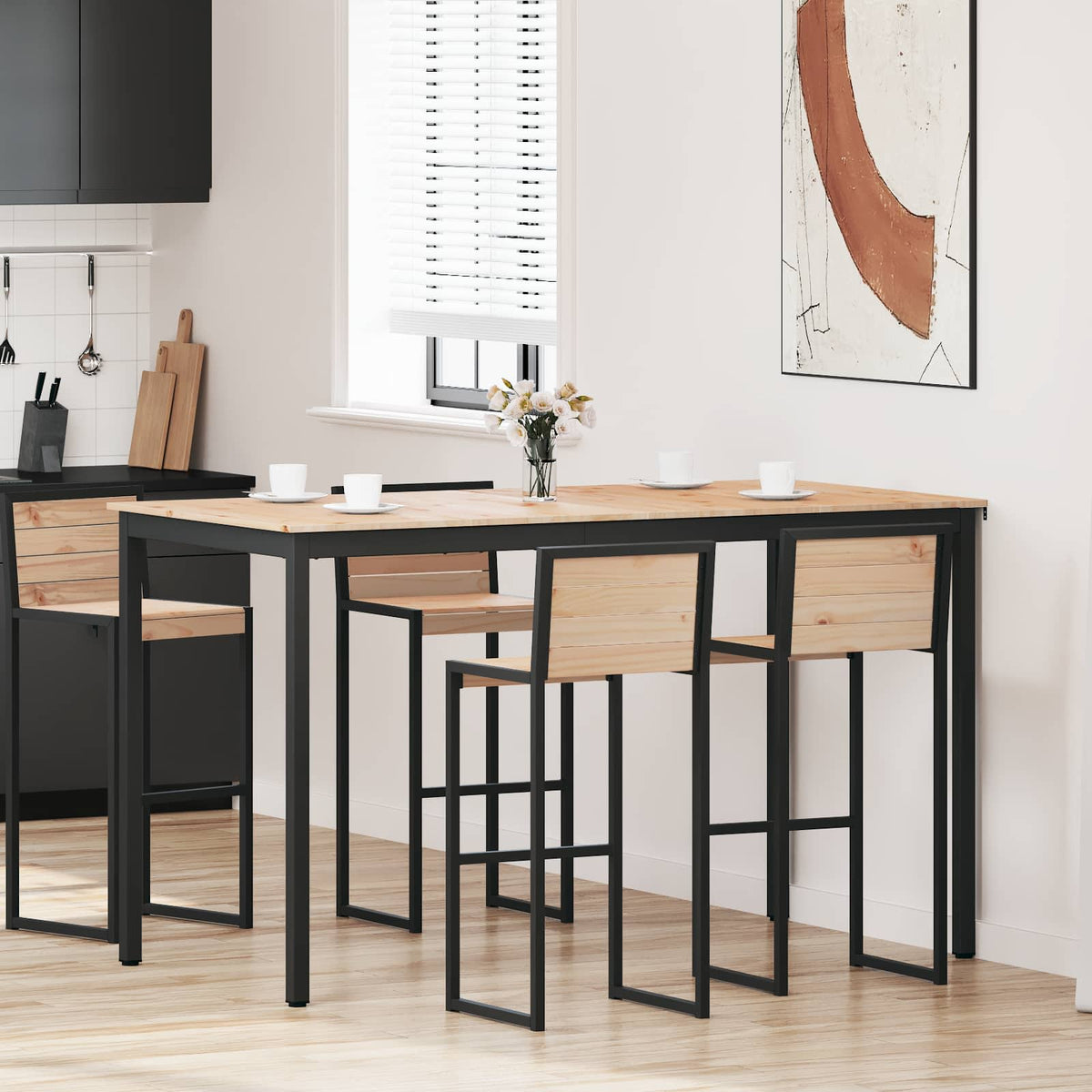 vidaXL Barbord 180 x 90 x 105 cm Massiv fyrretræ Naturfarvet